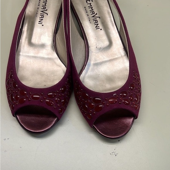 EMMA VIANI MADE IN ITALY LEATHER SUEDE Flats with Slingback STRAP - Picture 2 of 4